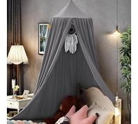 Vercico Kids Bed Canopy Round Dome 240CM Bed Tent for Children, Girls Bedroom Accessories Canopy Bed for Bedroom Nursery Room Baby Crib