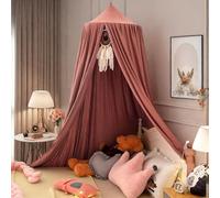 Vercico Kids Bed Canopy Round Dome 240CM Bed Tent for Children, Girls Bedroom Accessories Canopy Bed for Bedroom Nursery Room Baby Crib