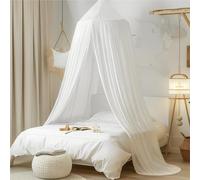 Vercico Kids Bed Canopy Round Dome 240cm Canopy for Princess Girls Mosquito Net for Children's Bedroom Nursery Room Decoration Baby Crib