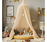 Vercico Kids Bed Canopy Round Dome 240cm Cot Canopy for Princess Girls Mosquito Net for Children's Bedroom Nursery Room Decoration Baby Crib