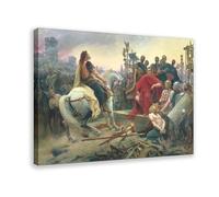 Vercingetorix Throwing Down His Weapons at The Feet of Julius Caesar Poster Bedroom Canvas Decor Print Wall Art Office Room Aesthetic Decor Gift Frame