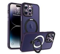 Verco Magnetic Ring Stand for iPhone 12 Pro Max Case, Compatible with MagSafe Shockproof Luxury Translucent Cell Phone Case for iPhone 12 Pro Max Protective Case, Dark Purple
