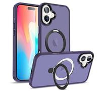 Verco Magnetic Ring Stand for iPhone 16 Plus Case, Compatible with MagSafe Shockproof Luxury Translucent Mobile Phone Case for iPhone 16 Plus Protective Case
