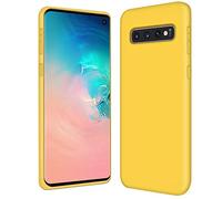 Verco Silicone Case for Galaxy S10, Slim Phone Back Cover Shockproof TPU Protective for Samsung Galaxy S10 Case - Yellow