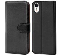 Verco Wallet Case for Apple iPhone XR Book Cover with Magnetic Closure compatible with iPhone XR Flip Case with Card Slots Faux Leather - Black