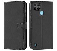 Verco Wallet Case for Realme C25Y, C21-Y Book Cover with Magnetic Closure compatible with Realme C25Y / C21-Y Flip Case with Card Slots Faux Leather - Black