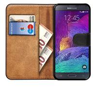 Verco Wallet Case for Samsung Galaxy Note 4 Book Cover with Magnetic Closure compatible with Galaxy Note 4 Flip Case with Card Slots Faux Leather - Black