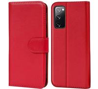 Verco Wallet Case for Samsung Galaxy S20 FE Book Cover with Magnetic Closure compatible with Samsung S20 FE Flip Case with Card Slots Faux Leather - Red