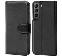 Verco Wallet Case for Samsung Galaxy S22+ Book Cover with Magnetic Closure compatible with Samsung S22 Plus 5G Flip Case with Card Slots Faux Leather - Black