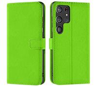 Verco Wallet Case for Samsung Galaxy S22 Ultra Book Cover with Magnetic Closure compatible with Samsung S22 Ultra 5G Flip Case with Card Slots Faux Leather - Green