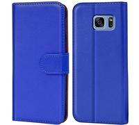 Verco Wallet Case for Samsung Galaxy S7 Book Cover with Magnetic Closure compatible with Galaxy S7 Flip Case with Card Slots Faux Leather - Blue