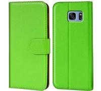 Verco Wallet Case for Samsung Galaxy S7 Edge Book Cover with Magnetic Closure compatible with Galaxy S7 Edge Flip Case with Card Slots Faux Leather - Green