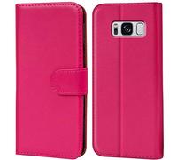 Verco Wallet Case for Samsung Galaxy S8 Plus Book Cover with Magnetic Closure compatible with Samsung Galaxy S8+ Flip Case with Card Slots Faux Leather - Pink