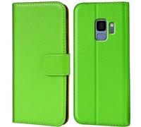 Verco Wallet Case for Samsung Galaxy S9 Book Cover with Magnetic Closure compatible with Galaxy S9 Flip Case with Card Slots Faux Leather - Green