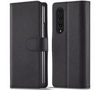 Verco Wallet Case for Samsung Galaxy Z Fold 3 Book Cover with Magnetic Closure compatible with Samsung Z Fold 3 Flip Case with Card Slots Faux Leather - Black
