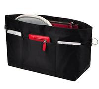 Vercord Handbag Purse Tote Pocketbook Organizer Insert Zipper Closure 11 Pockets 3 Sizes Many Colors, Black, Large