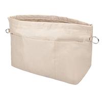 Vercord Handbag Purse Tote Pocketbook Organizer Insert Zipper Closure 11 Pockets 3 Sizes Many Colors, Milky Beige, Large