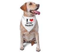 Vercosee “ B*tches Love Me “ Dog Bandana,Adjustable Scarf,Washable Triangle Bib,Handkerchief for Pets,Photo Prop Pet Scarf Accessories,Funny Cute Dog Bandana (White-1)