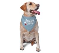 Vercosee “ B*tches Love Me “ Dog Bandana,Adjustable Scarf,Washable Triangle Bib,Handkerchief for Pets,Photo Prop Pet Scarf Accessories,Funny Cute Dog Bandana (Blue)