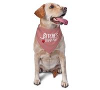 Vercosee “ B*tches Love Me “ Dog Bandana,Adjustable Scarf,Washable Triangle Bib,Handkerchief for Pets,Photo Prop Pet Scarf Accessories,Funny Cute Dog Bandana (Pink)