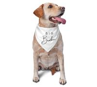 Vercosee Big Brother Dog Bandana,Pregnancy Announcement,Gender Reveal Pet Scarf Accessories for Dog Lover Gifts (White)