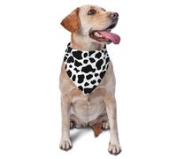 vercosee Black and White Cow Print Dog Bandana,Washable Dog Scarf Triangle Bibs Cute Pet Bandana for Pet Lovers Gifts (White)
