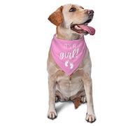 vercosee It's A Boy It's A Girl Gender Reveal/Baby Announcement Dog Bandana,Dog Engagement Bandana,Gender Reveal Dog Bandana,Gender Reveal Dog Bandana Reversible,2pack (Pink-1)