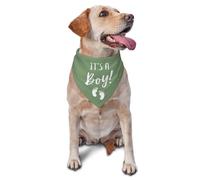 vercosee It's A Boy It's A Girl Gender Reveal/Baby Announcement Dog Bandana,Engagement Bandana,Pet Dog Triangle Scarf,Reversible,Baby Shower Photography Props 2pack (Grass Green)