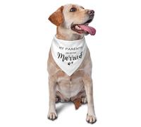 vercosee My Parents are Getting Married Dog Bandana,She Said Yes Dog Bandana for Wedding Engagement Photos, Bridal Shower Gift,Wedding Photo Prop, Pet Scarf,Gift for Dog Lover, (White)
