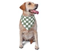 vercosee Pit Crew Dog Bandana, Checkered Flags Race Car Flag Bandana Collars Triangle Neckerchief Bibs Scarf Set Accessories for Dog Lover (Green)