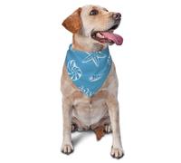 vercosee Summer Dog Bandana Starfish Marine Theme，Adjustable Cotton Triangle Scarves for Small Dogs,Puppies,Hawaii Bandana (Blue)