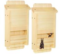 Vercraft 2 Pcs Wood Bat House for Outdoors 14.5 x 6.7 x 2.2 Inches Weatherproof Bat Box Easy to Install Weatherproof Shelter for Outdoor Natural Backyard Need to Assemble