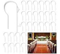 Vercraft 24 Pcs Wedding Church Pew Clips Bulk Heavy Duty Plastic Hooks Clear Chair Wreath Hanger Pew Flower Holders for Wedding Ceremony Church Aisle Chair Table Bow Garland Decorations