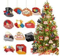 Vercraft 36 Pcs Theater Christmas Ornament Drama Musical Comedy Tragedy Masks Broadway Wooden Hanging Ornament for Theater Lovers Gifts Christmas Tree Holiday Decorations