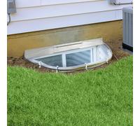 Vercraft 39" W x 18" L Sloped Heavy Duty Egress Window Well Covers with Rust-Free Aluminum Bracing for Snow and Rain UV Resistant Clear Polycarbonate Basement Outside Against Debris for Garden Yard