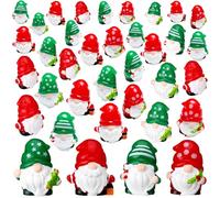 Vercraft 40 Pcs Mini Resin Gnomes Bulk Miniature Christmas Gnomes Decorations Tiny Fairy Resin Statues Mini Figurine to Hide Micro Landscape Ornaments for Tabletop Tried Tray Decor Stocking Fillers