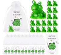 Vercraft 50 Sets Employee Appreciation Gift Bulk Thank You Gift Cards Inspirational Pun Note Greeting Cards with Organza Bags Mini Resin Animal for Staff Coworker Office Party Favors(Frogs)