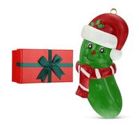 Vercraft Christmas Pickle Ornament Hide The Pickle Ornament Resin Pickle Ornaments for Christmas Tree, Green Pickles German Xmas Decorations, 2.7 Inches (Scarf)