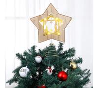 Vercraft Christmas Tree Topper Treetop Nativity Scene Christian Religious Rustic Lighted Tree Toppers Christmas Decorations with LED for Holiday Ornaments Decor (Elegant Color)