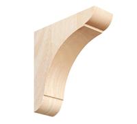 Vercraft Wood Corbel Wooden Shelf Brackets, Unfinished Paintable Bracket with Hanging Hook for Doorway Countertop Kitchen Cabinet Book Shelves, Rubber Wood