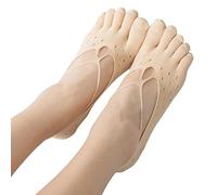 Verdancy 3 Pairs Toe Socks No Show Low Cut Socks for Women Summer Yoga Lace Liner Socks with Non-Slip Heel Grip Breathable