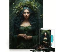 Verdant Enchantress Adults Puzzles 1000 Piece Jigsaws Recall Skill Fun High Precision Die Cut Easy to Learn Family Enjoyment (38x26cm)