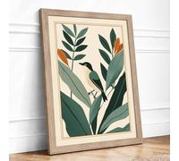 Verdant Foliage Botanical Framed Wall Art Print A3 (42×29.7cm) Oak, Wall Decor for Living Room, Bedroom, Office & Home, Ready to Hang, Art Gift