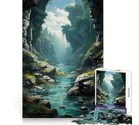 Verdant Gorge Serenity Jigsaw Puzzles for Adults1000 Pieces Mental Exercise Tranquil Escape Snug Lock Nice Gift (50x75cm)