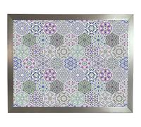 Verdant Green Lap Tray: Bean Bag Padded Cushion Tray for Eating, Extra Wide Cushioned Laptop Desk Table (Silver Frame)