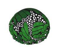 Verdant Green Monarch Butterfly Waterproof Shower Cap,Elastic Bathing Hair Cap Environmental Protection Hair Bath Caps, Double WaterproofBathing Shower Hat