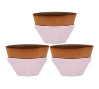 Verdant Touch Liquid Powder Brushes Liquid Foundation Makeup Brushes, 3pcs Cosmetic Flat Blush Brushes, Pink, for Liquid Powder Makeup, 4.7 inches