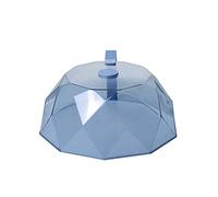 Verdant Touch Microwave Lid Cover for Food, Clear Microwave Splatter Guard Plastic Food Plate Lid with Steam Vents Anti-Scald Handle Dustproof for Tray Pan Bowl 30 x 28 x 13cm (Blue)