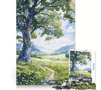 Verdant Valley Path Jigsaw Puzzles1000 Pieces Logic Practice Calm Distraction Clean Edges Festive Present (38x26cm)