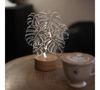 VerdantCharm Monstera Night Light - Soft Baby Night Light for Nursery, Bedroom and Desk | Energy-Saving LED Light, Safe Acrylic Plant Decorative Light